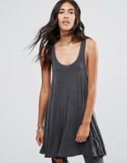 Nytt Happy Oversize Racer Back Swing Dress - Black