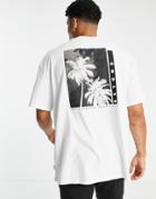 Only & Sons Oversized T-shirt With Palm Back Print In White