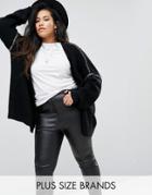 Religion Plus Knitted Longline Cardigan With Chain Details - Black