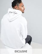 Mennace Hoodie With Smoking Thrills Embroidery In White - White