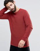 Only & Sons Textured Knitted Sweater - Red