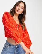 Levi's Fawn Tie Blouse In Orange