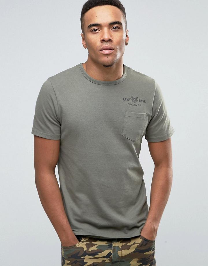 Jack & Jones Vintage T-shirt With Pocket Print - Green