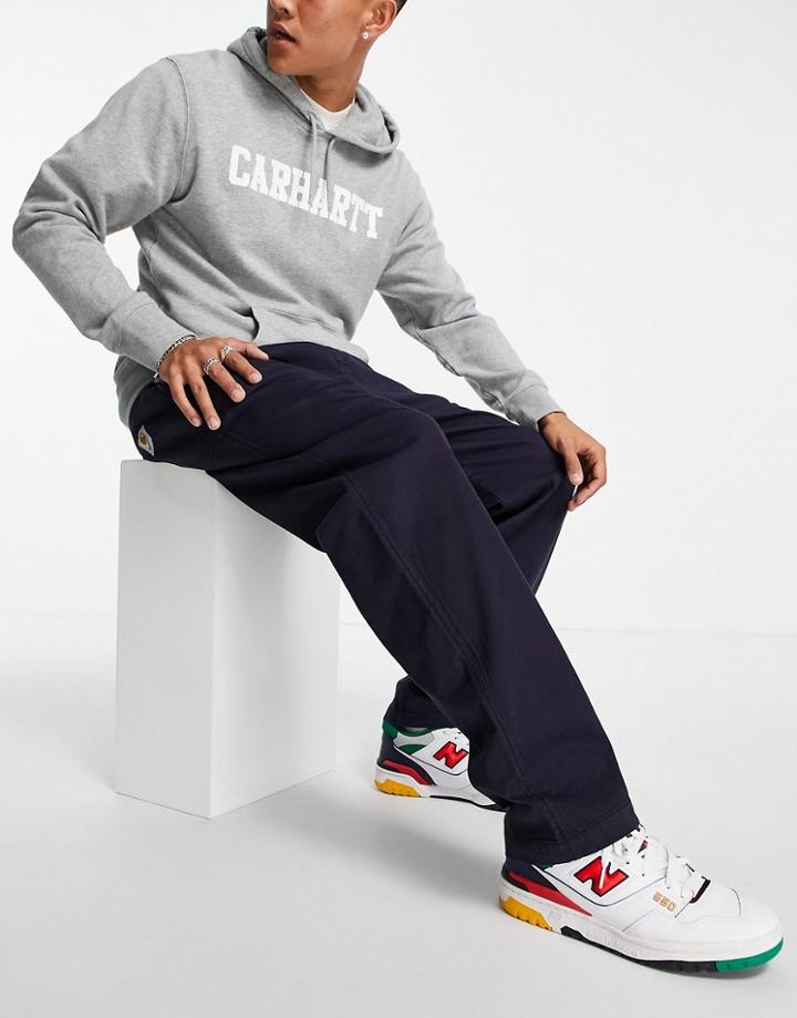 Carhartt Wip Lawton Relaxed Straight Fit Pants In Navy