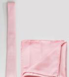 Asos Design Tie And Pocket Square Pack In Pale Pink
