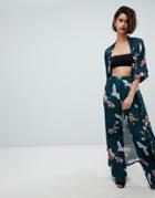 Club L Wide Leg Printed Pants - Green