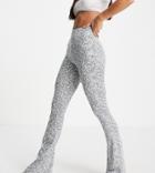 Topshop Tall Pretty Floral Printed Jersey Flared Pant-multi