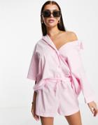 Asos Design Short With Tie Waist In Pink - Part Of A Set
