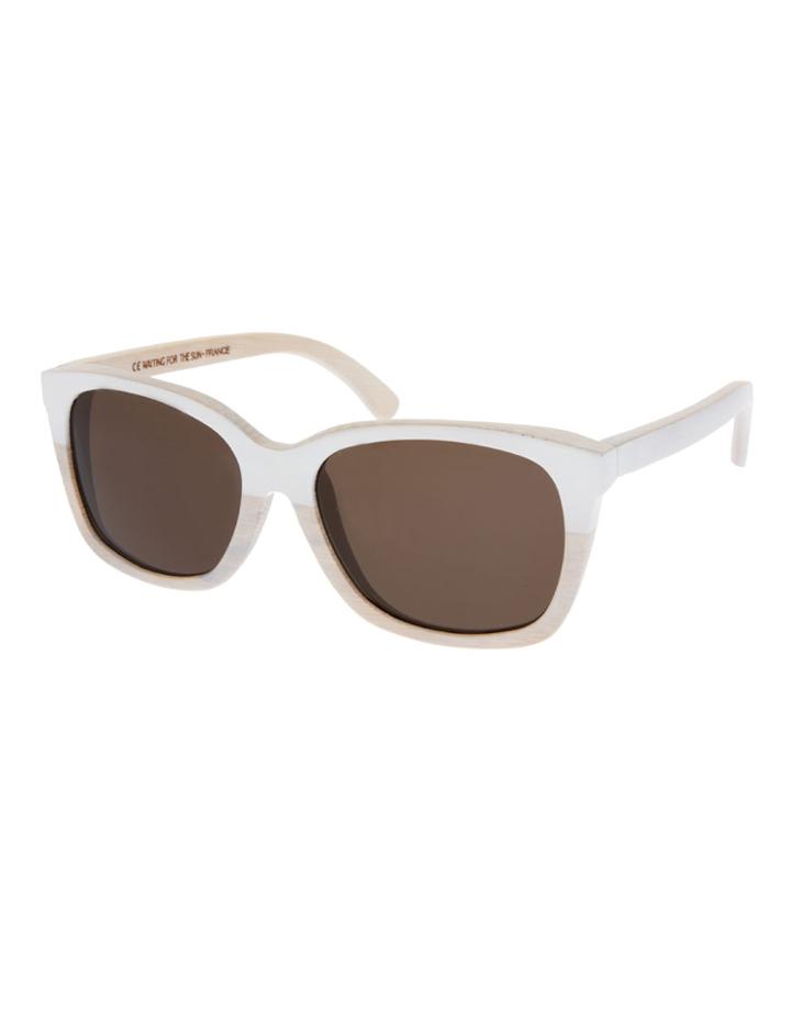 Waiting For The Sun Madame Wayfarer Wooden Sunglasses