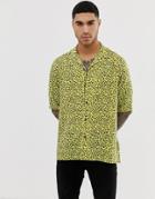 Asos Design Festival Relaxed Animal Print Shirt In Yellow - Yellow