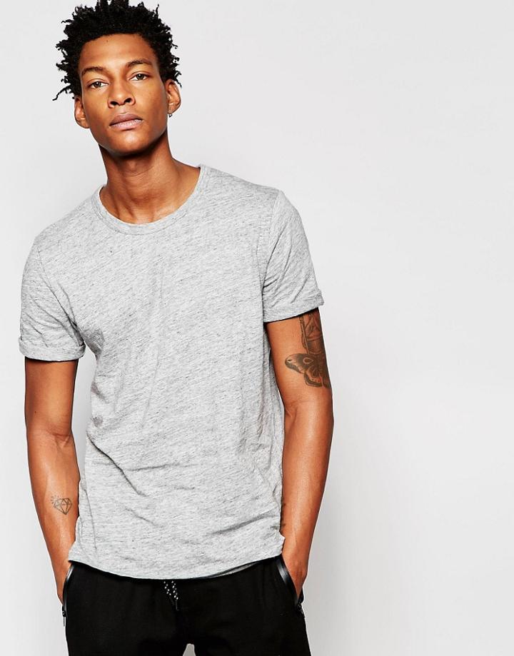 Minimum T-shirt In Slub Cotton In Gray - Light Grel Mel
