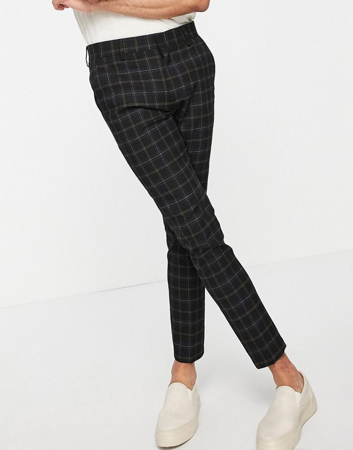Asos Design Chic Super Skinny Pants In Black Check