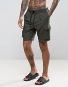 Bravesoul Classic Cargo Swim Shorts - Green