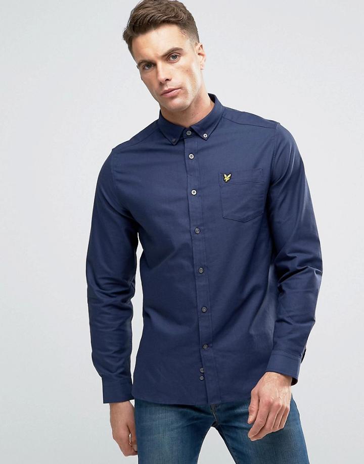 Lyle & Scott Buttondown Oxford Shirt In Regular Fit In Navy - Navy