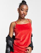 Na-kd 3-piece Velour Cami Top In Red