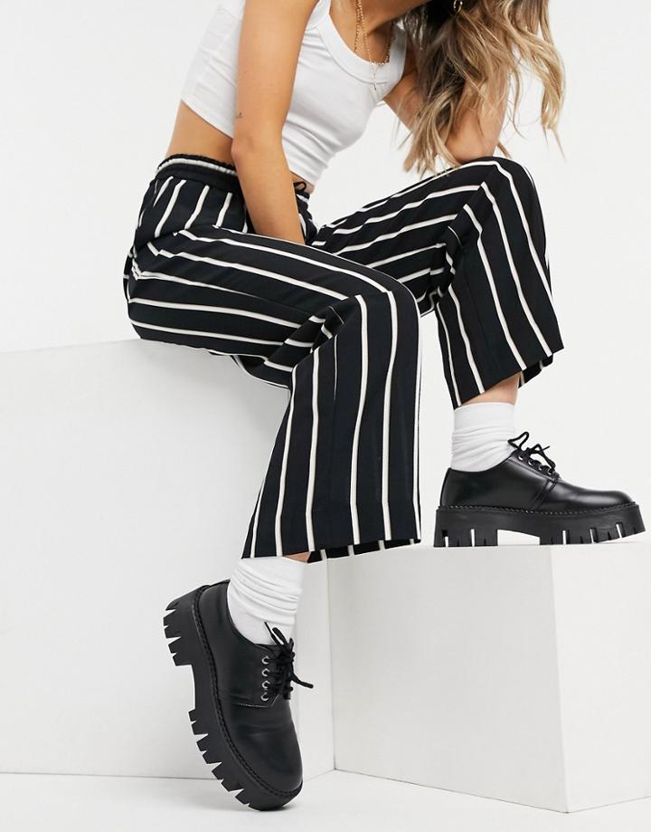 Monki Wide Leg Pants In Stripe-multi