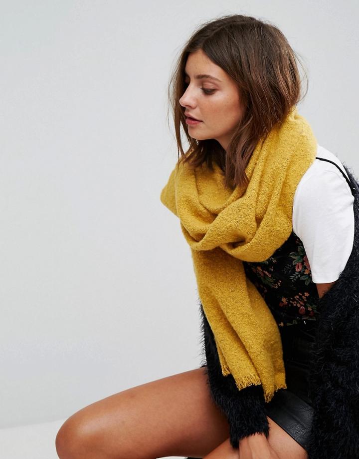 Stradivarius Blanket Scarf - Yellow