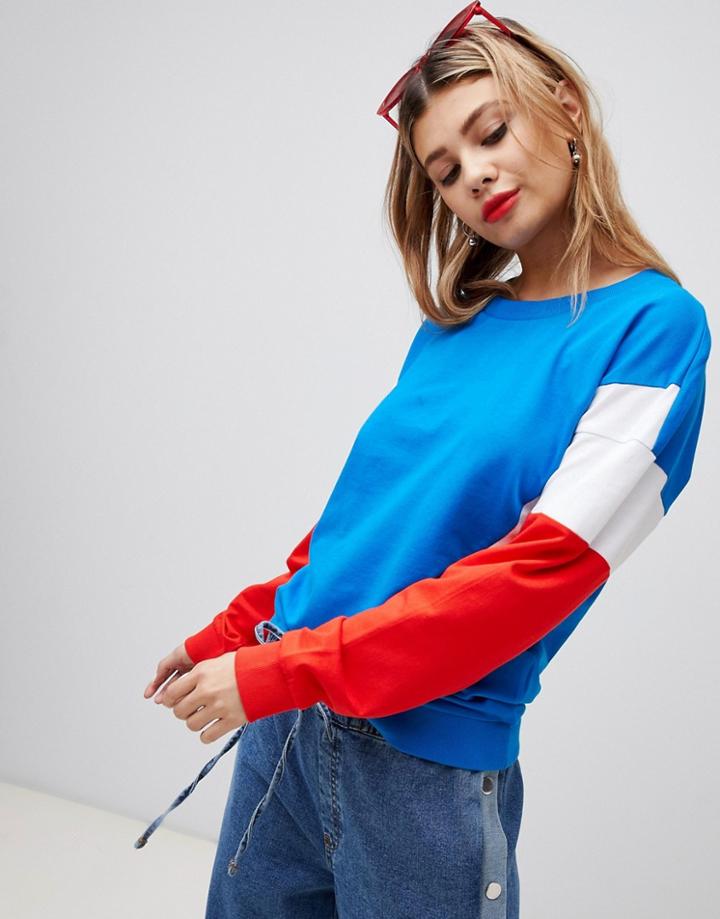 Noisy May Color Block Sweatshirt - Multi