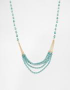 Design B Multi Row Bead Necklace - Gold
