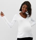 Asos Design Maternity Oversized Tunic With V-neck In White