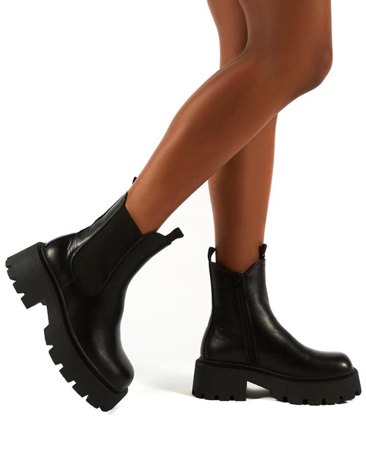 Public Desire Innovator Chunky Chelsea Boots In Black