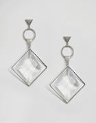 Asos Faceted Shard Open Shapes Earrings - Silver