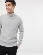Jack & Jones Premium Knitted Roll Neck Sweater-gray