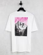 Selected Homme Organic Cotton Oversized T-shirt With Mountain Back Print In White