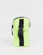 Asos Design Festival Neck Wallet With Lanyard In Neon-yellow