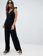 Pieces Dua Tie Strap Jumpsuit - Black