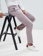 Asos Design Skinny Crop Smart Pants In Pink Texture - Pink