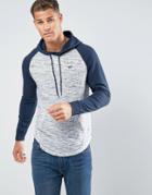 Hollister Long Sleeve Top Hooded Icon Logo Slim Fit In Black Marl - Black