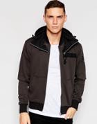 G-star Zipthru Hoodie Spynto Detatchable Hood In Raven - Raven