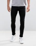 Weekday Form Super Skinny Jeans Black Wash - Black