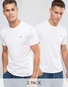 Armani Jeans T-shirt With Crew Neck 2 Pack In White - White
