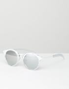 Jeepers Peepers Round Sunglasses In Clear Silver - Clear