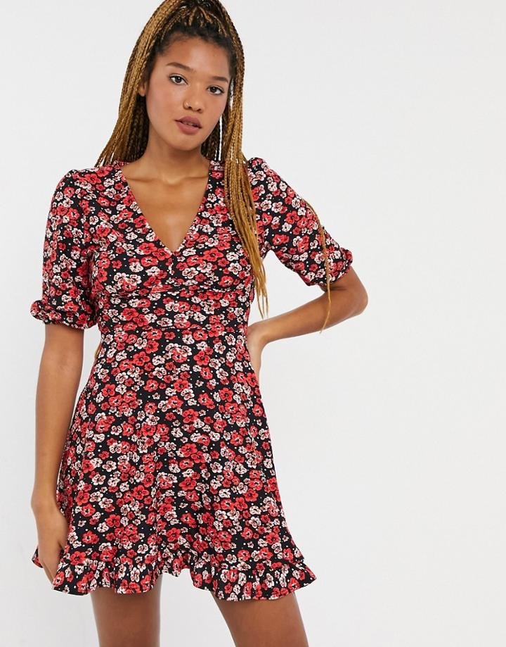 Miss Selfridge Smock Mini Dress-black