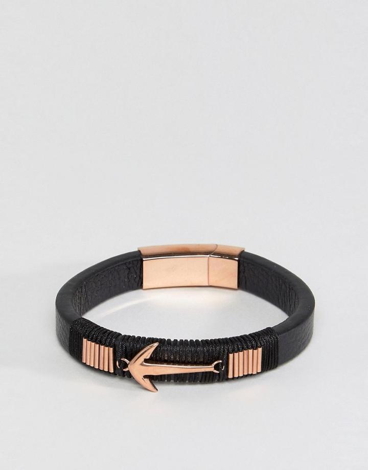 Steve Madden Arrow Leather Bracelet - Brown