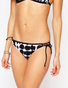 Free Society X-ray Vision Tie Dye Tie Side Bikini Bottom - Indigo Tie Dye