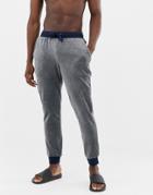 Emporio Armani Eagle Logo Velour Joggers In Gray - Gray