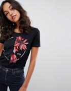Boss Casual Floral Logo T-shirt - Black