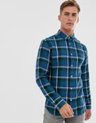 Selected Homme Brushed Cotton Check Shirt In Navy - Navy