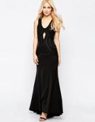 Jarlo Fishtail Maxi Dress With Cut Out Detail - Black