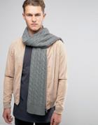 Selected Homme Scarf In Cable Knit - Gray