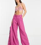 Asos Design Tall Slim Straight Pants In Pink