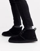 Ugg Neumel Classic Lace Up Short Boots In Black Suede