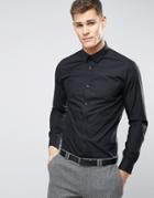 New Look Regular Fit Smart Poplin Shirt In Black - Black
