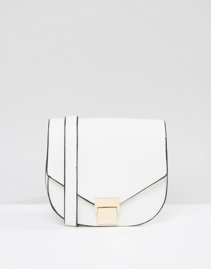 Liquorish Saddle Cross Body Bag - White