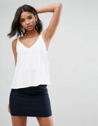 Asos Cami With Embellished Strap - White