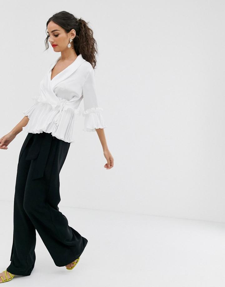 Outrageous Fortune Split Leg Wrap Pants In Black